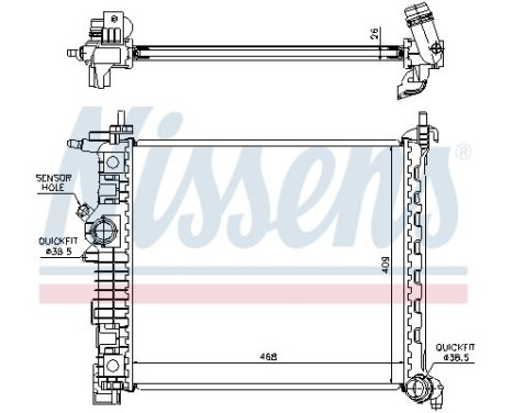 Radiator, engine cooling 630736 Nissens, Image 2