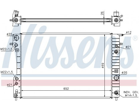 Radiator, engine cooling 63073A Nissens, Image 2