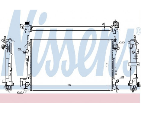 Radiator, engine cooling 630742 Nissens