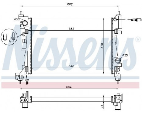 Radiator, engine cooling 630743 Nissens