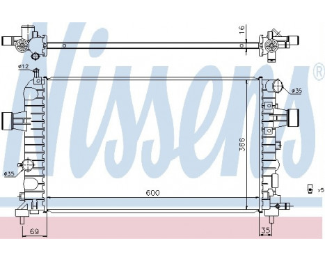 Radiator, engine cooling 630744 Nissens