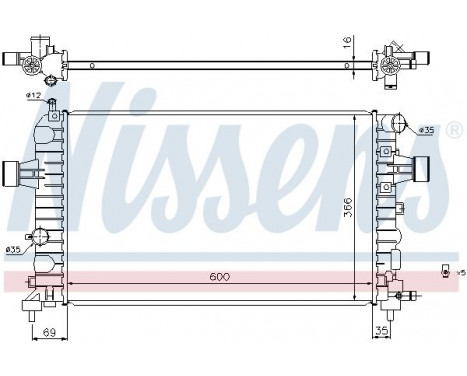 Radiator, engine cooling 630744 Nissens, Image 2