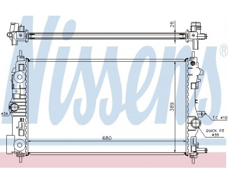 Radiator, engine cooling 630745 Nissens