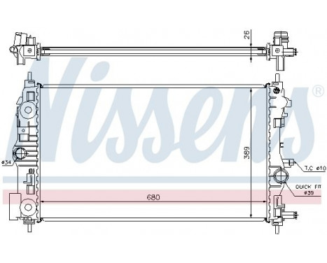 Radiator, engine cooling 630745 Nissens, Image 2