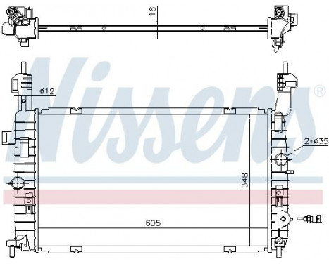 Radiator, engine cooling 630747 Nissens