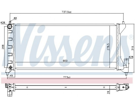 Radiator, engine cooling 630749 Nissens