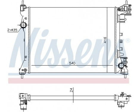 Radiator, engine cooling 630753 Nissens