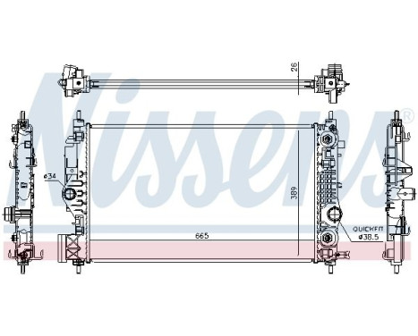 Radiator, engine cooling 630762 Nissens