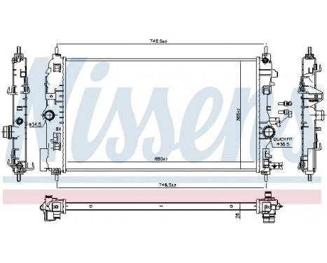 Radiator, engine cooling 630763 Nissens