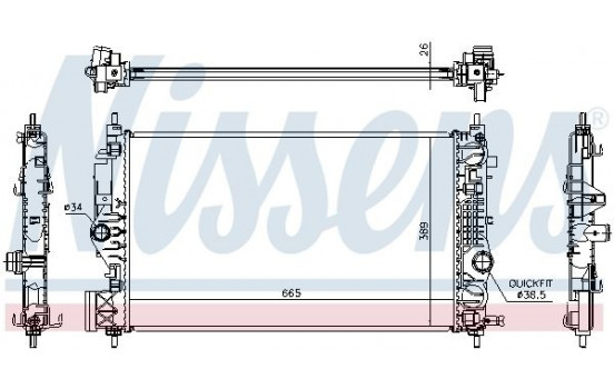 Radiator, engine cooling 630764 Nissens