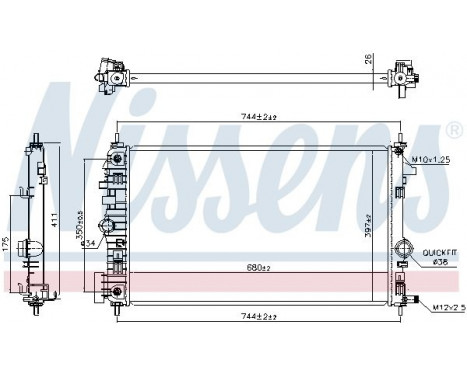 Radiator, engine cooling 630769 Nissens