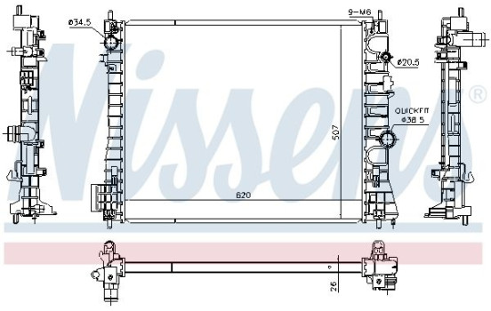 Radiator, engine cooling 630775 Nissens