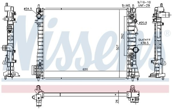 Radiator, engine cooling 630777 Nissens