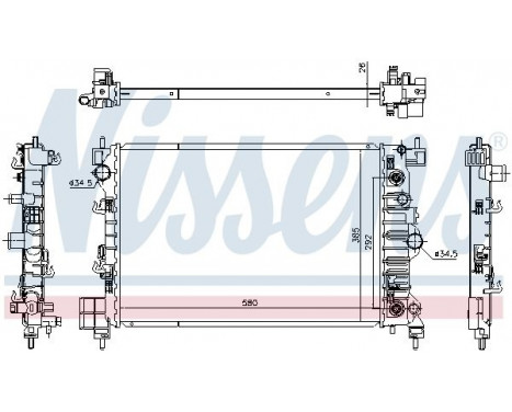 Radiator, engine cooling 630778 Nissens
