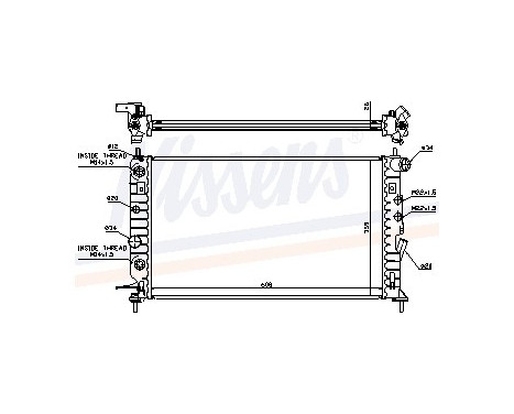 Radiator, engine cooling 63078 Nissens