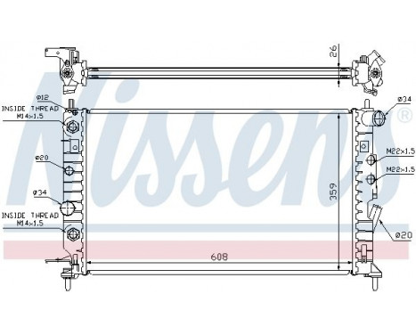 Radiator, engine cooling 63078 Nissens, Image 2