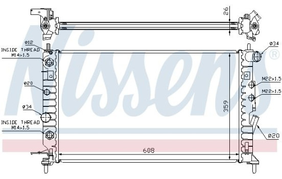 Radiator, engine cooling 63078 Nissens, Image 2