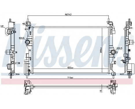 Radiator, engine cooling 630785 Nissens