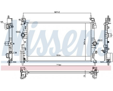 Radiator, engine cooling 630786 Nissens