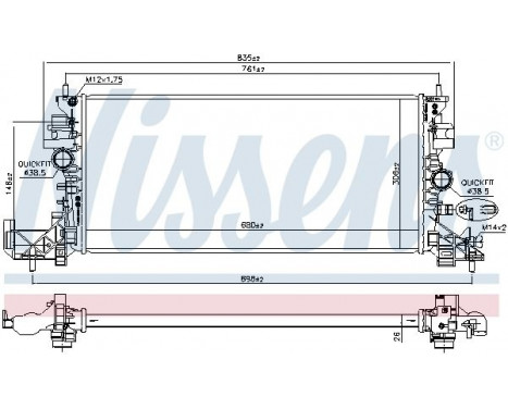 Radiator, engine cooling 630797 Nissens