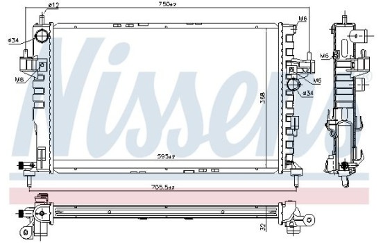 Radiator, engine cooling 630802 Nissens
