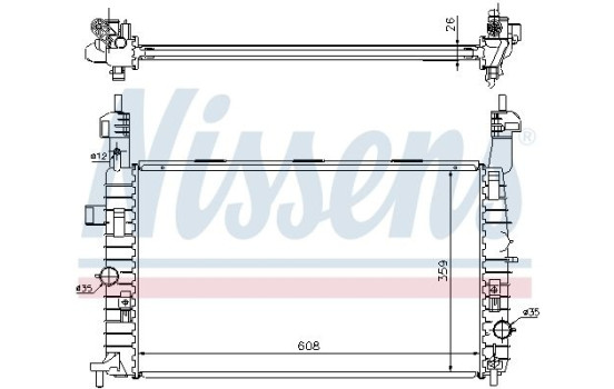 Radiator, engine cooling 63087A Nissens, Image 2