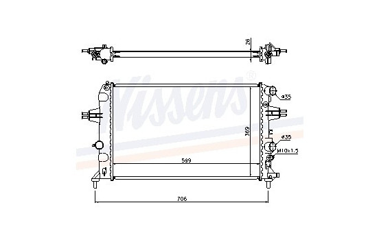 Radiator, engine cooling 63095A Nissens