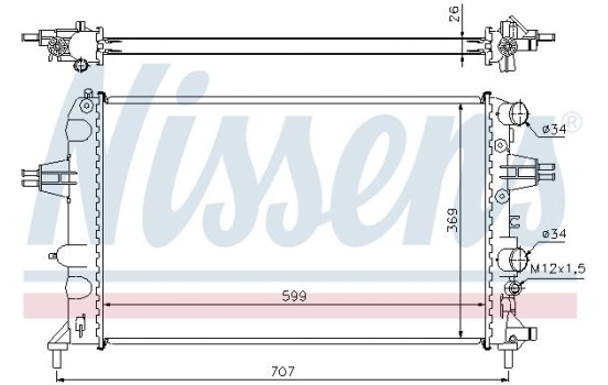 Radiator, engine cooling 63095A Nissens, Image 2