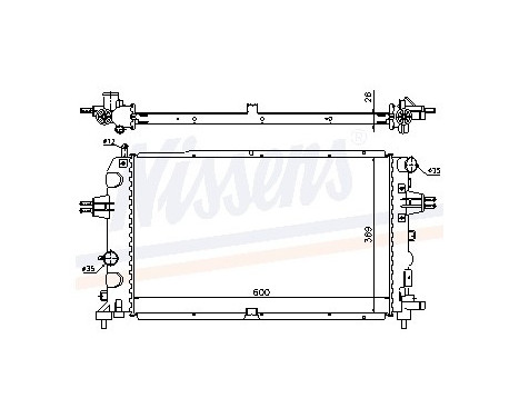 Radiator, engine cooling 63111A Nissens