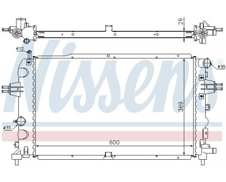 Radiator, engine cooling 63111A Nissens, Image 2