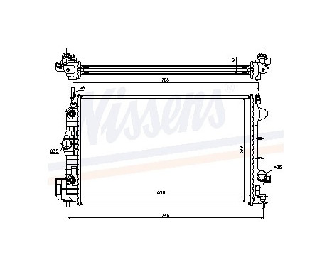 Radiator, engine cooling 63113A Nissens