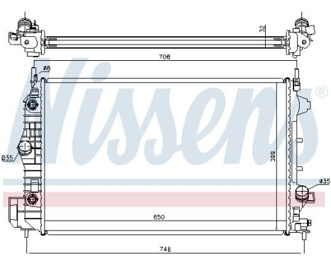 Radiator, engine cooling 63113A Nissens, Image 2