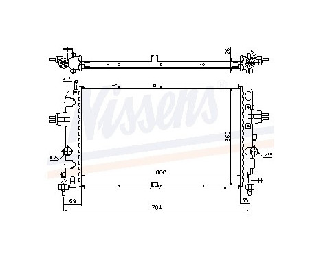 Radiator, engine cooling 63121 Nissens