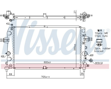Radiator, engine cooling 63121 Nissens, Image 7