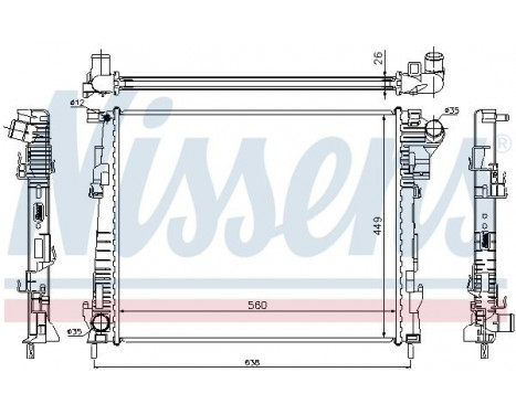 Radiator, engine cooling 63122 Nissens, Image 2