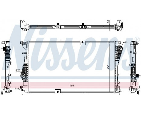 Radiator, engine cooling 63124 Nissens