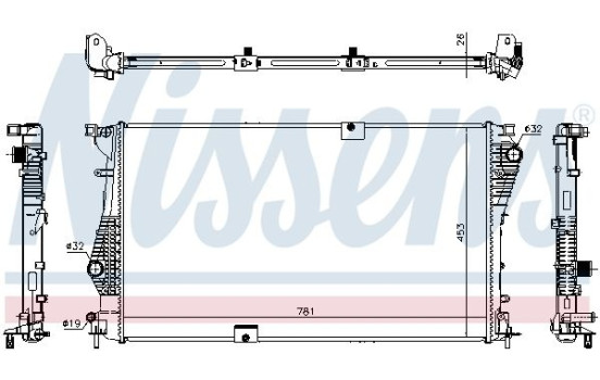 Radiator, engine cooling 63124 Nissens