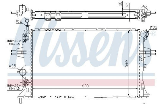 Radiator, engine cooling 63247A Nissens, Image 2