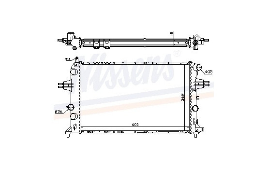 Radiator, engine cooling 63249A Nissens