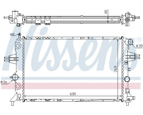 Radiator, engine cooling 63249A Nissens, Image 2