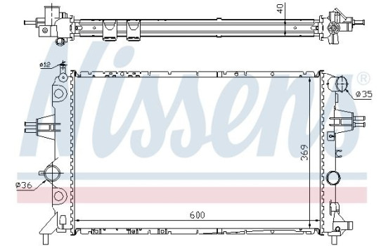 Radiator, engine cooling 63249A Nissens, Image 2