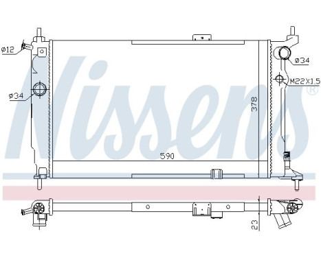 Radiator, engine cooling 63252A Nissens, Image 2