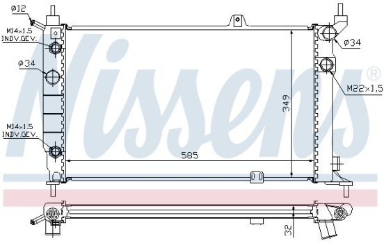 Radiator, engine cooling 63253A Nissens, Image 2