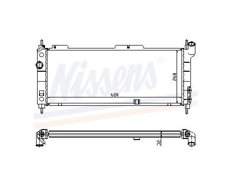 Radiator, engine cooling 63254A Nissens
