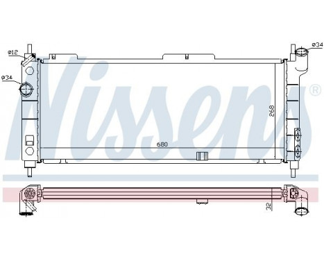 Radiator, engine cooling 63254A Nissens, Image 2