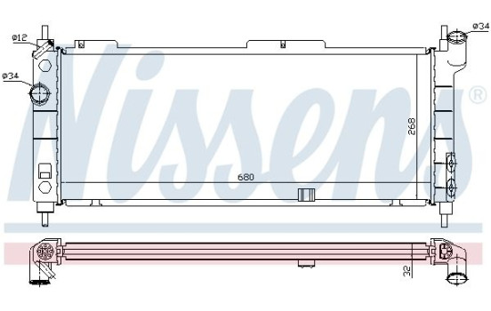 Radiator, engine cooling 63254A Nissens, Image 2