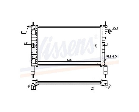 Radiator, engine cooling 632761 Nissens