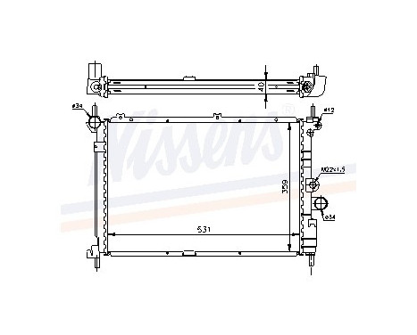 Radiator, engine cooling 63278A Nissens