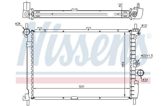 Radiator, engine cooling 63278A Nissens, Image 2