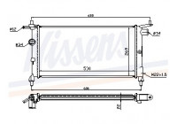 Radiator, engine cooling 632851 Nissens